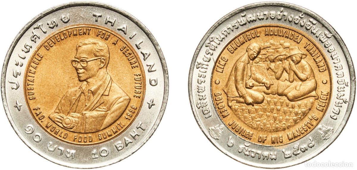 Material numism&aacute;tico: Thailand Kingdom BE2538 (1995) 10 Baht - Rama IX (FAO Agricola Medal) Bimetallic (5006001) 8.52g UN