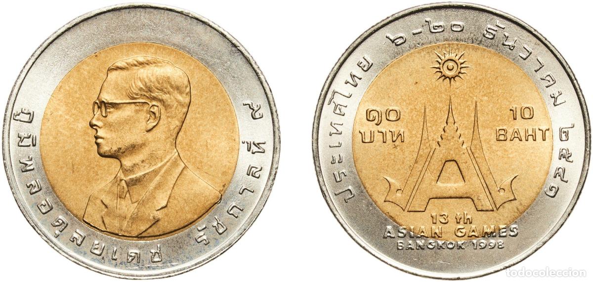 Material numism&aacute;tico: Thailand Kingdom BE2541 (1998) 10 Baht - Rama IX (13th Asian Games) Bimetallic (10000000) 8.44g UNC