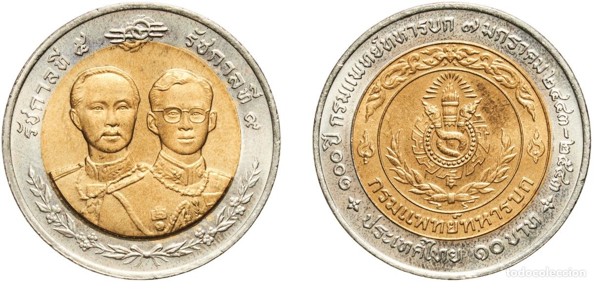Material numism&aacute;tico: Thailand Kingdom BE 2543 (2000) 10 Baht - Rama IX (Royal Thai Army Medical Department) Bimetallic (
