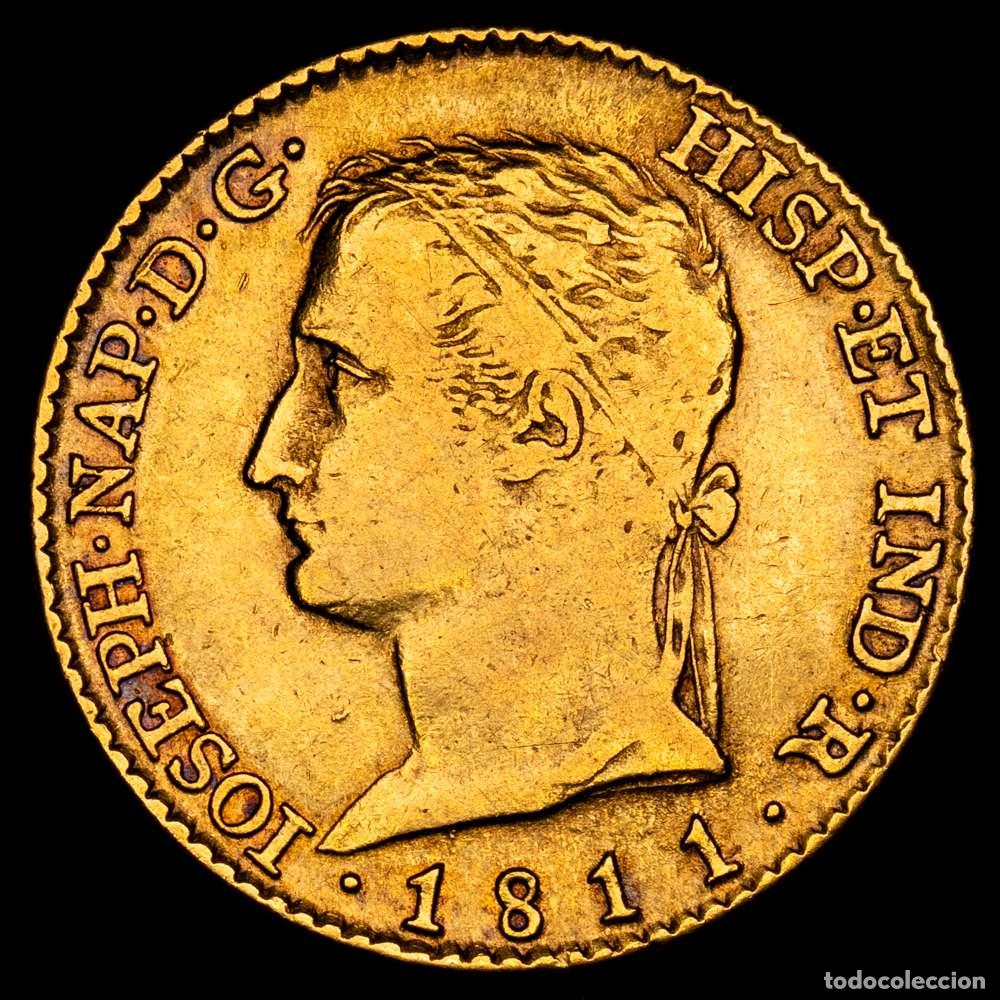 Material numism&aacute;tico: Jos&eacute; Napole&oacute;n. 1811 Madrid. AI. 80 reales. (AC. 49). Busto diademado. Rara. 6,71 g. MBC+.