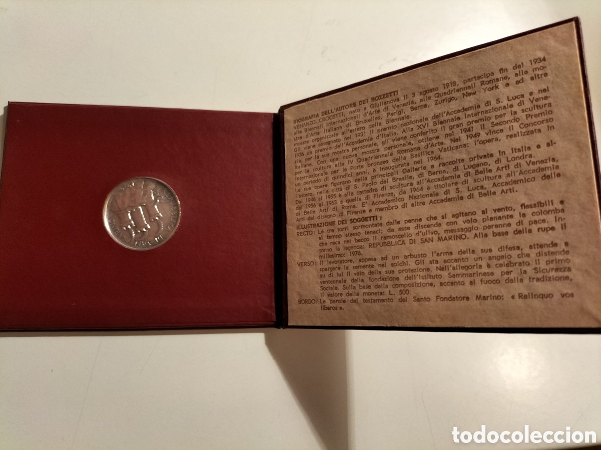Material numism&aacute;tico: Lire 500 argento San Marino 1976 - Foto 6