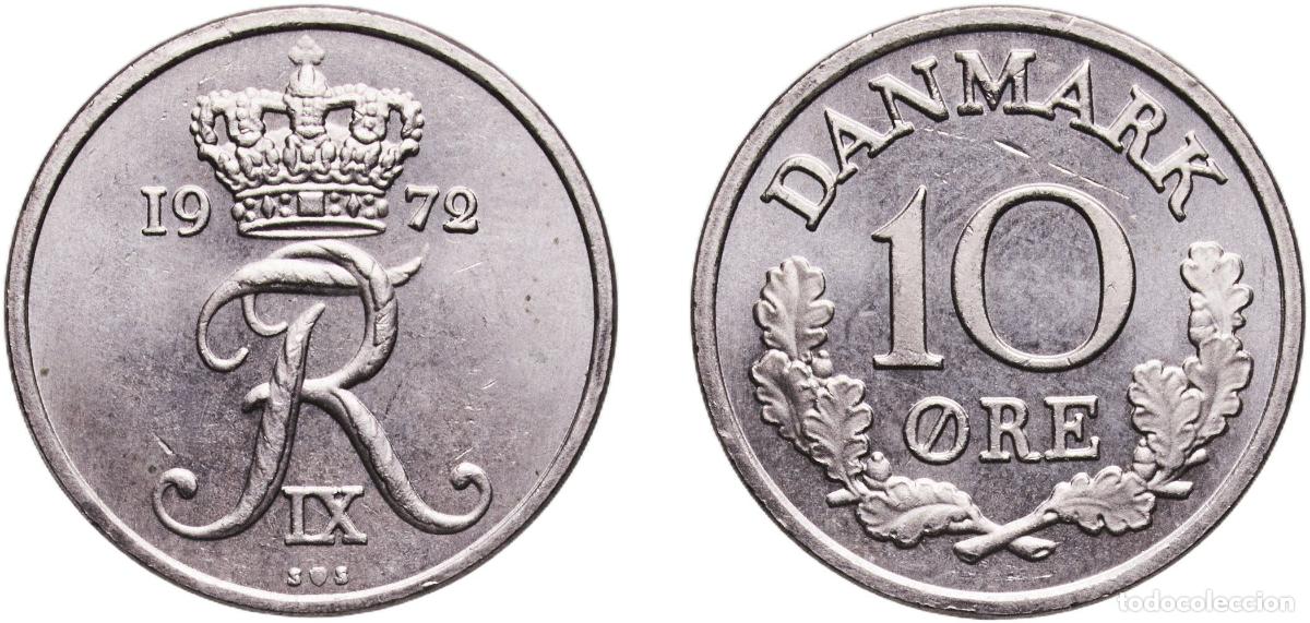 Material numism&aacute;tico: Denmark Kingdom 1972 S&hearts;S 10 &Oslash;re - Frederik IX Copper-nickel (75% Copper, 25% Nickel) Copenhagen Min