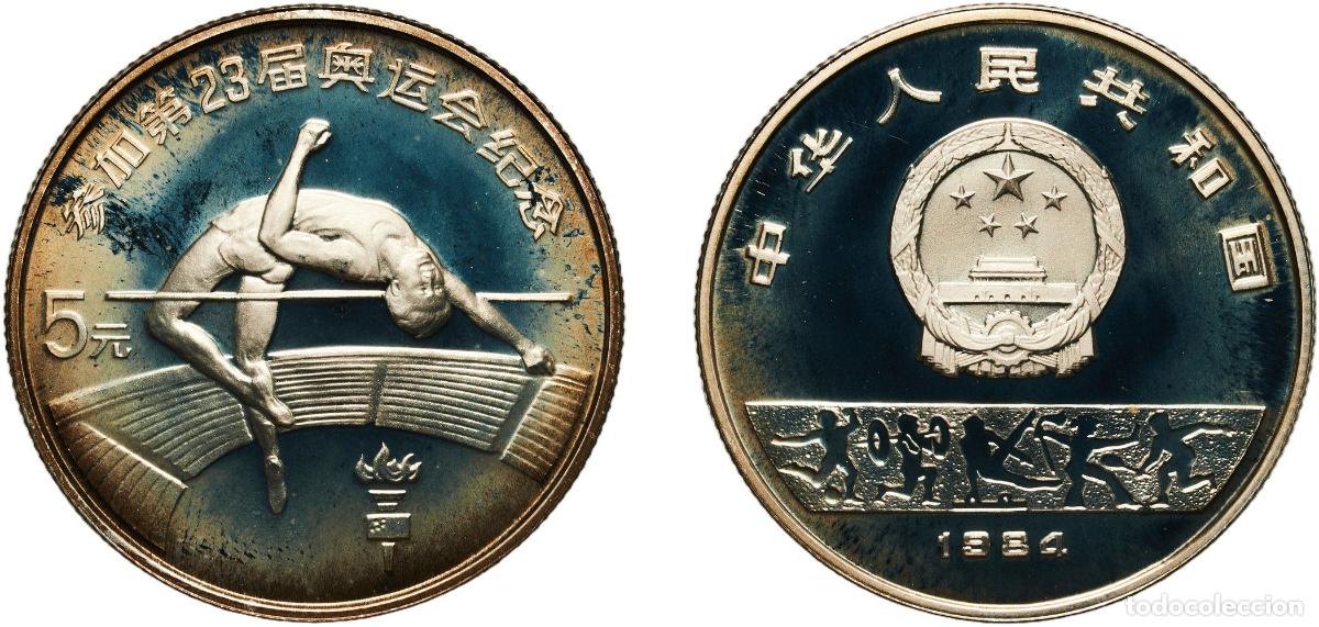 Material numism&aacute;tico: China People's Republic of China 1984 5 Yuan (High Jump) Silver (.925) Shanghai Mint Co. Ltd (10000