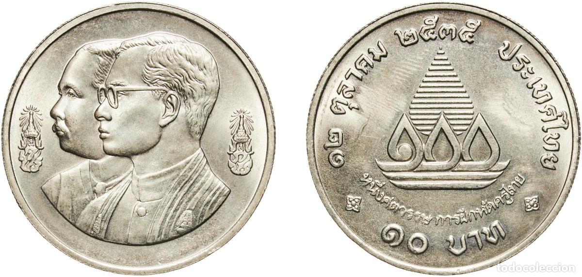 Material numism&aacute;tico: Thailand Kingdom BE 2535 (1992) 10 Baht - Rama IX (Thai Teacher Education) Copper-nickel (700000) 1