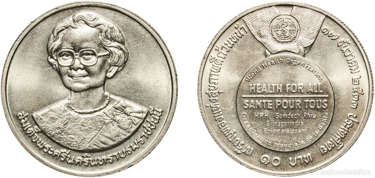 Material numism&aacute;tico: Thailand Kingdom BE 2533 (1990) 10 Baht - Rama IX (World Health Organization) Copper-nickel (800000