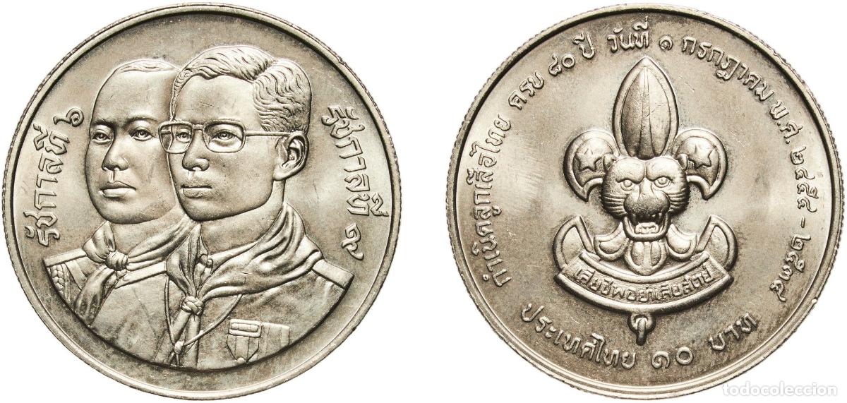 Material numism&aacute;tico: Thailand Kingdom BE 2534 (1991) 10 Baht - Rama IX (Thai Boy Scouts) Copper-nickel (650000) 15.03g U