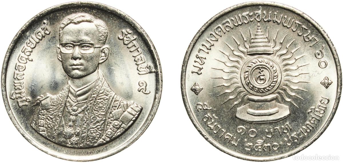 Material numism&aacute;tico: Thailand Kingdom BE 2530 (1987) 10 Baht - Rama IX (Birthday) Nickel (500000) 15g UNC Y 196