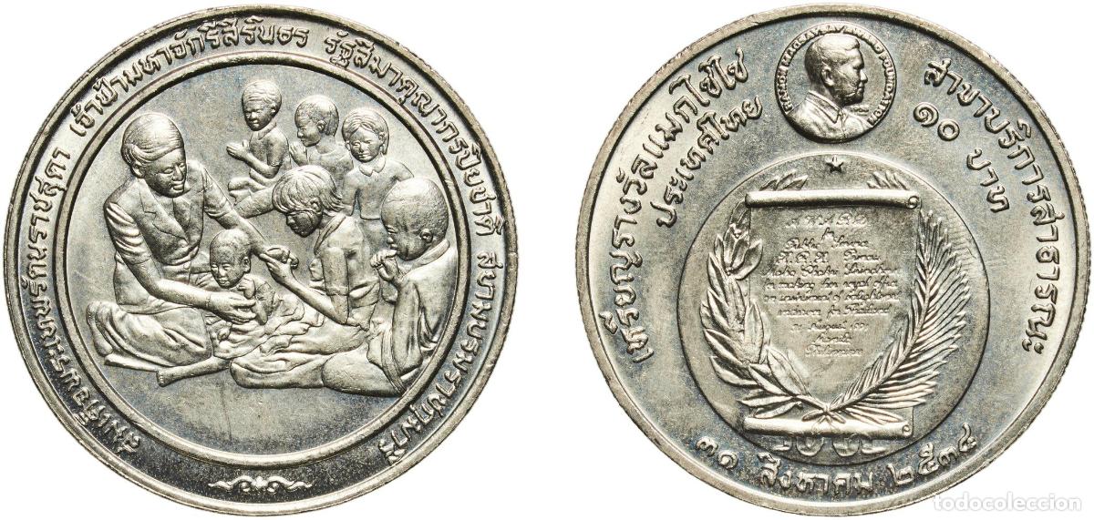 Material numism&aacute;tico: Thailand Kingdom BE 2534 (1991) 10 Baht - Rama IX (Magsaysay Foundation) Copper-nickel (800000) 14.