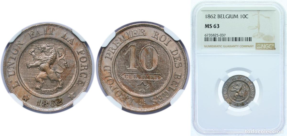 Material numism&aacute;tico: Belgium Kingdom 1862 10 Centimes - L&eacute;opold I Copper-nickel (75% Copper, 25% Nickel) Royal Mint of B