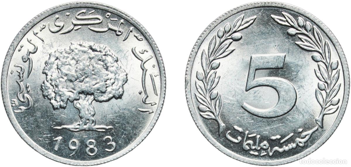 Material numism&aacute;tico: Tunisia Republic 1983 5 Millimes Aluminium Royal Mint 1.55g UNC KM 282 Sch&ouml;n 203