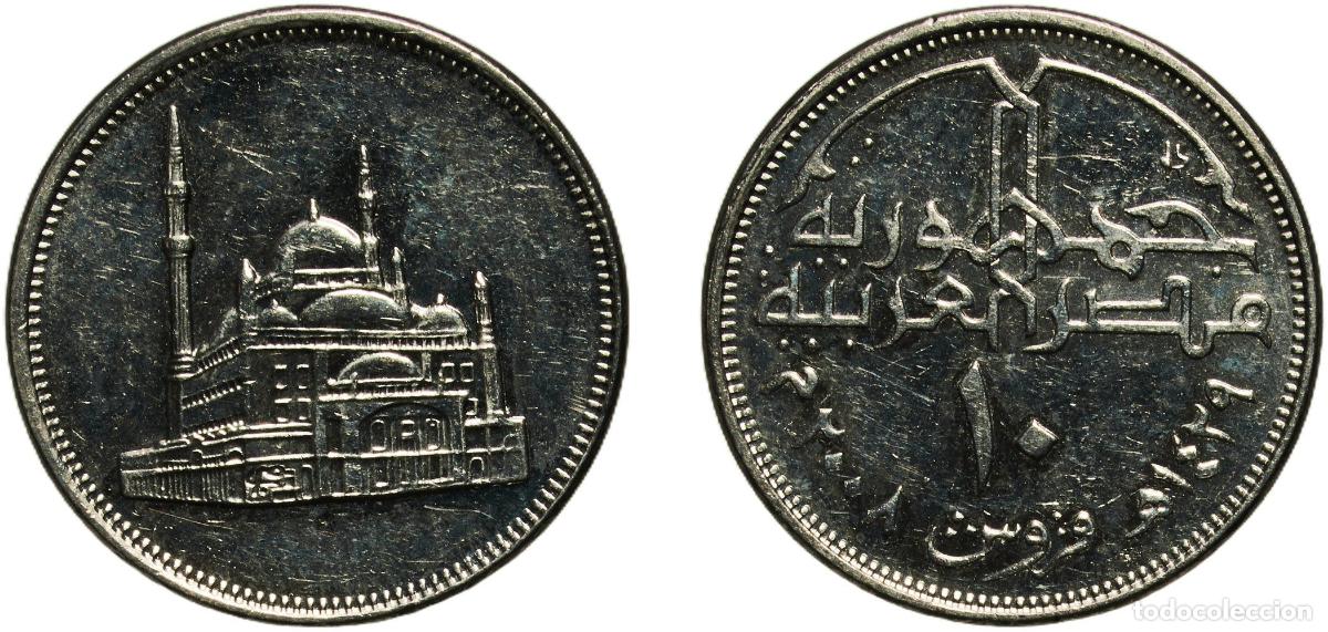 Material numism&aacute;tico: Egypt Arab Republic of Egypt AH1429 ( 2008) 10 Qirsh Nickel plated steel Royal Mint 3.4g UNC KM 9