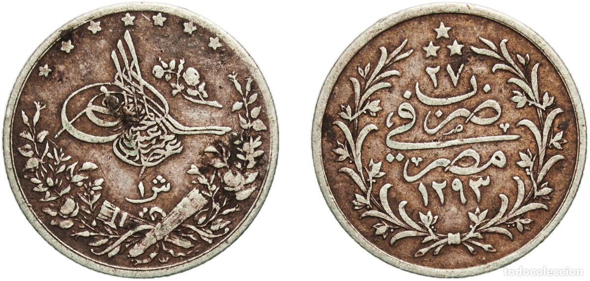 Material numism&aacute;tico: Egypt Arab Republic of Egypt AH1293 (1901) W 1 Qirsh - Abdul Hamid II Silver (.833) Berlin Mint (20