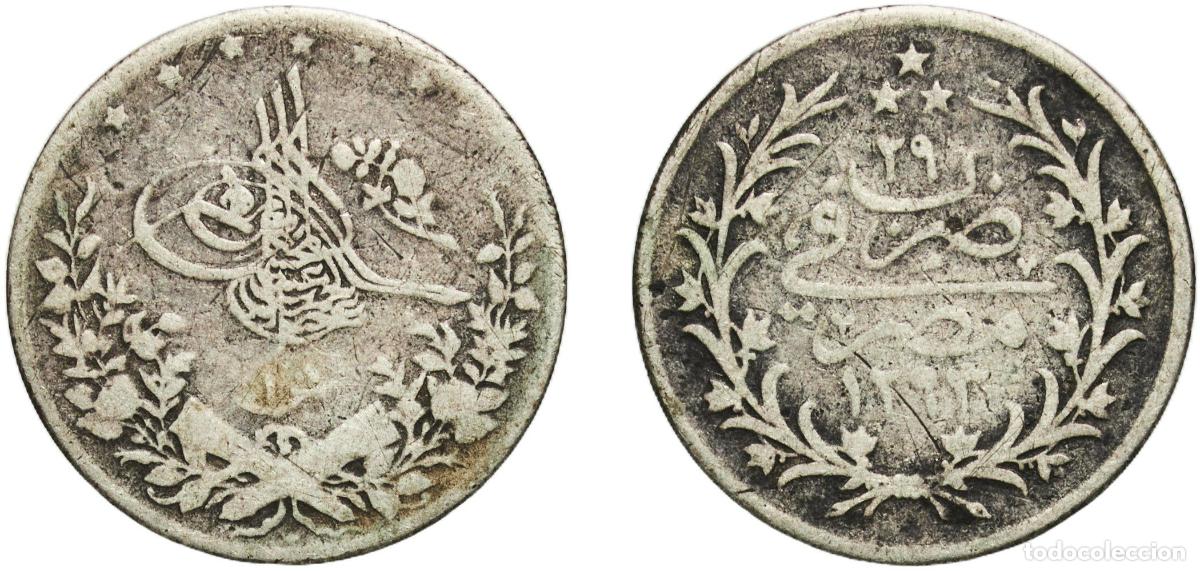 Material numism&aacute;tico: Egypt Arab Republic of Egypt AH1293 (1903) W 1 Qirsh - Abdul Hamid II Silver (.833) Berlin Mint (10
