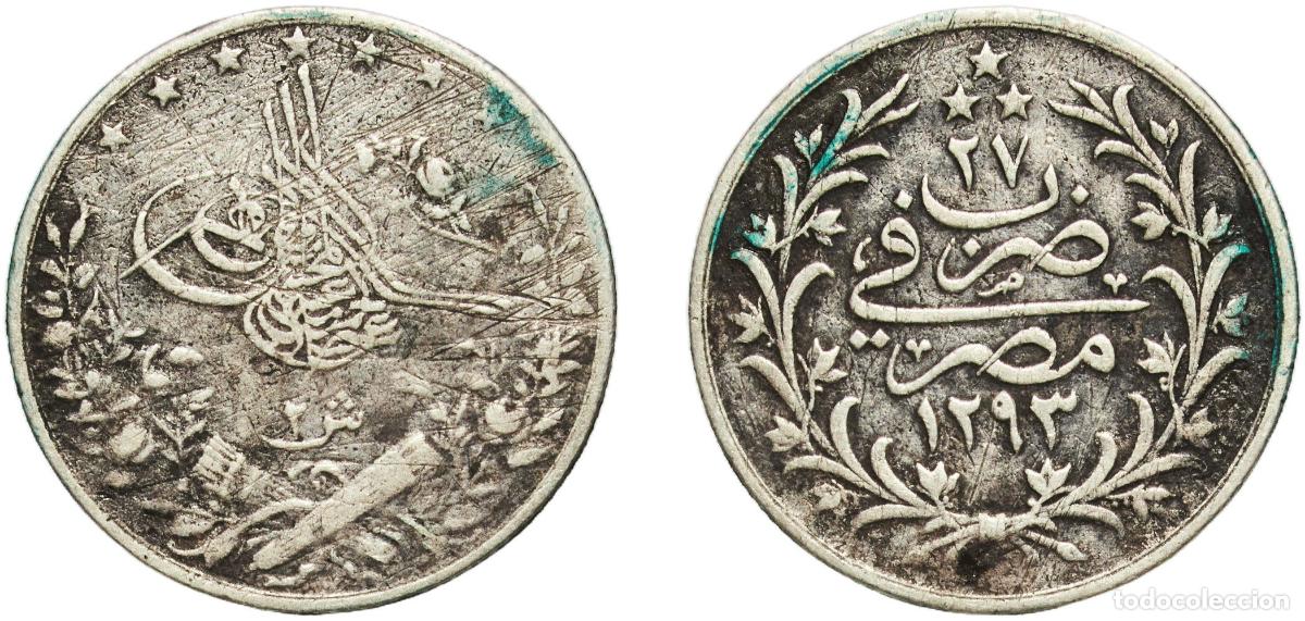 Mat&eacute;riel numismatique: Egypt Arab Republic of Egypt AH1293 (1901) W 2 Qirsh - Abdul Hamid II Silver (.833) Berlin Mint (1