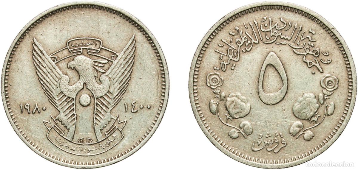 Material numism&aacute;tico: Sudan Democratic Republic AH1400 (1980) 5 Qirsh Copper-nickel Royal Mint (1000000) 5.05g XF KM 58