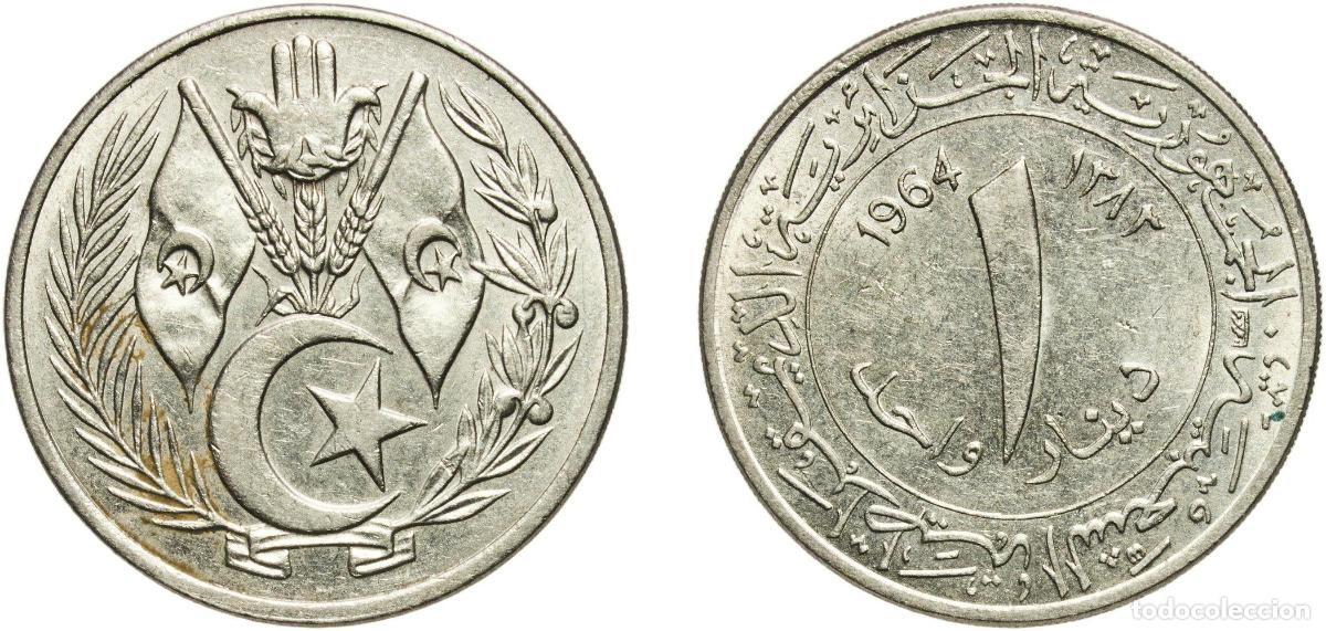 Material numism&aacute;tico: Algeria People's Democratic Republic AH1383 (1964) 1 Dinar Copper-nickel (75% Copper, 25% Nickel) H