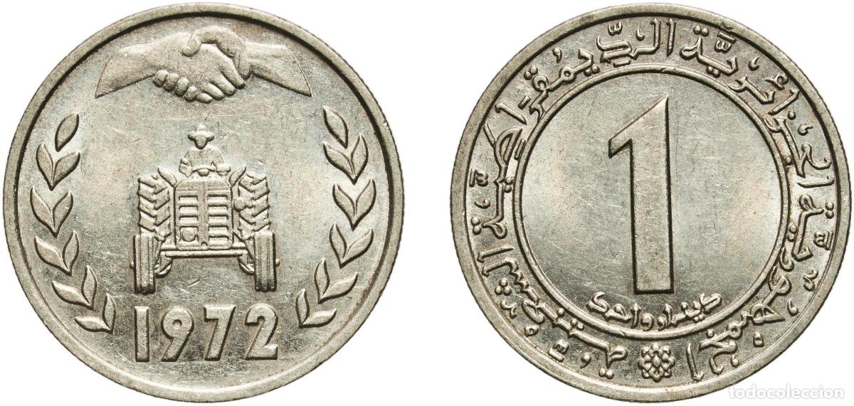 Material numism&aacute;tico: Algeria People's Democratic Republic 1972 1 Dinar (FAO) Copper-nickel (75% Copper, 25% Nickel) Staa