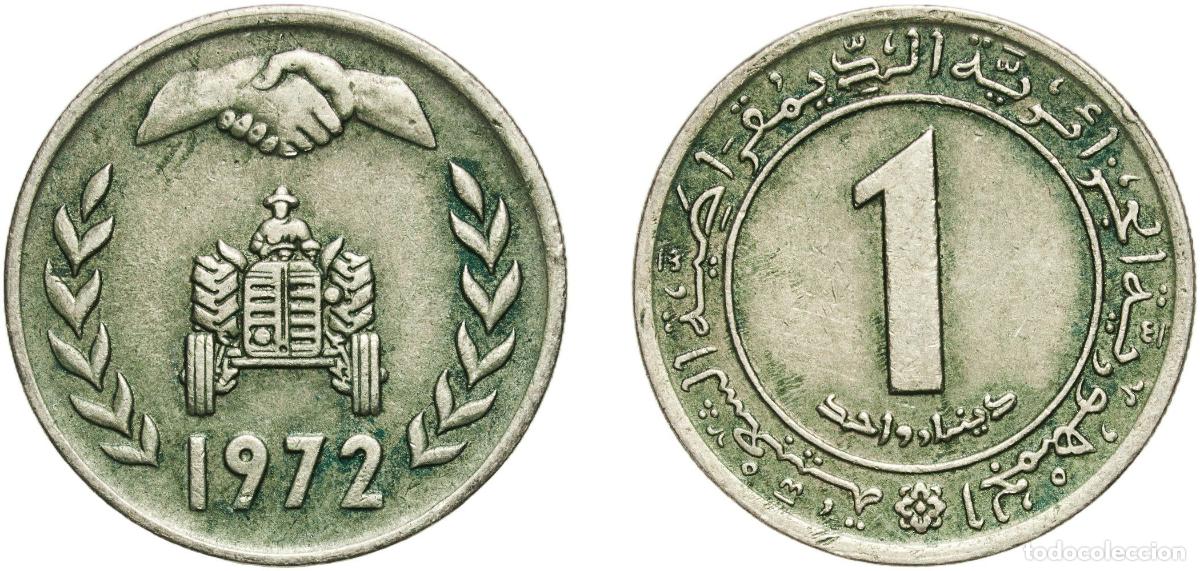 Material numism&aacute;tico: Algeria People's Democratic Republic 1972 1 Dinar (FAO) Copper-nickel (75% Copper, 25% Nickel) Krem