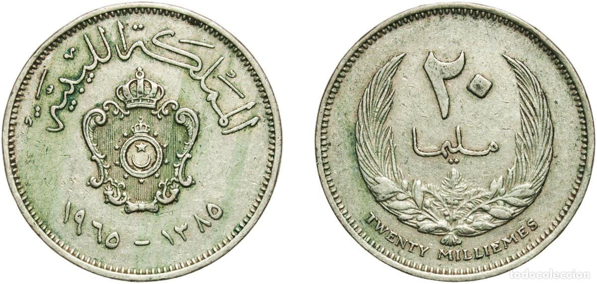Material numism&aacute;tico: Libya Kingdom AH1385 (1965) 20 Milliemes Copper-nickel Royal Mint (Tower Hill) (8750000) 6.05g XF