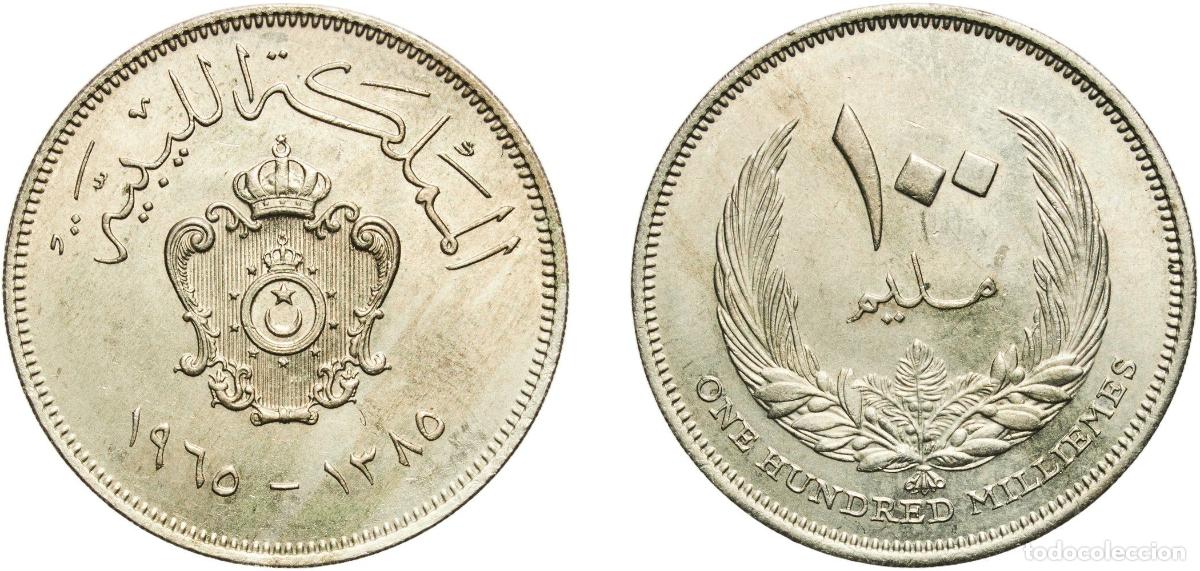 Material numism&aacute;tico: Libya Kingdom AH1385 (1965) 100 Milliemes Copper-nickel Royal Mint (Tower Hill) (8000000) 11.17g UN