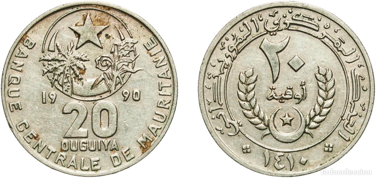 Material numism&aacute;tico: Mauritania Islamic Republic AH1410 (1990) 20 Ouguiya Copper-nickel Kremnica Mint 8g XF KM 5 Sch&ouml;n