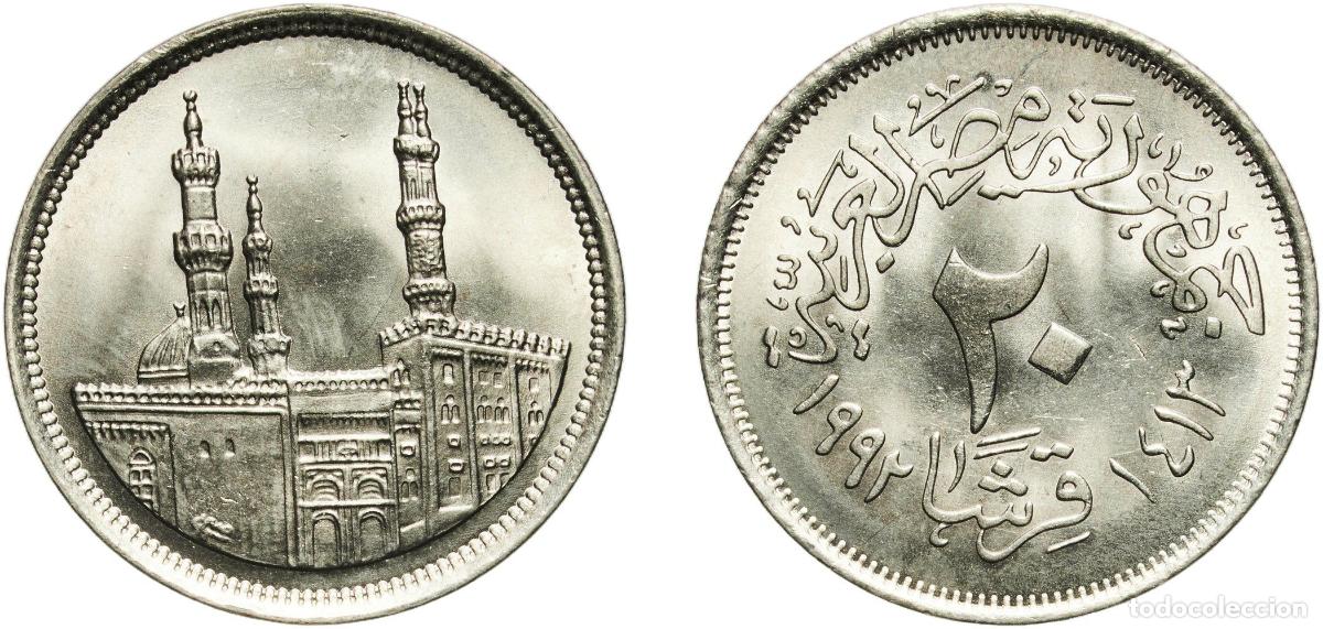 Material numism&aacute;tico: Egypt Arab Republic of Egypt AH1413 (1992) 20 Qirsh Copper-nickel Cairo Mint (49180000) 4.57g UNC