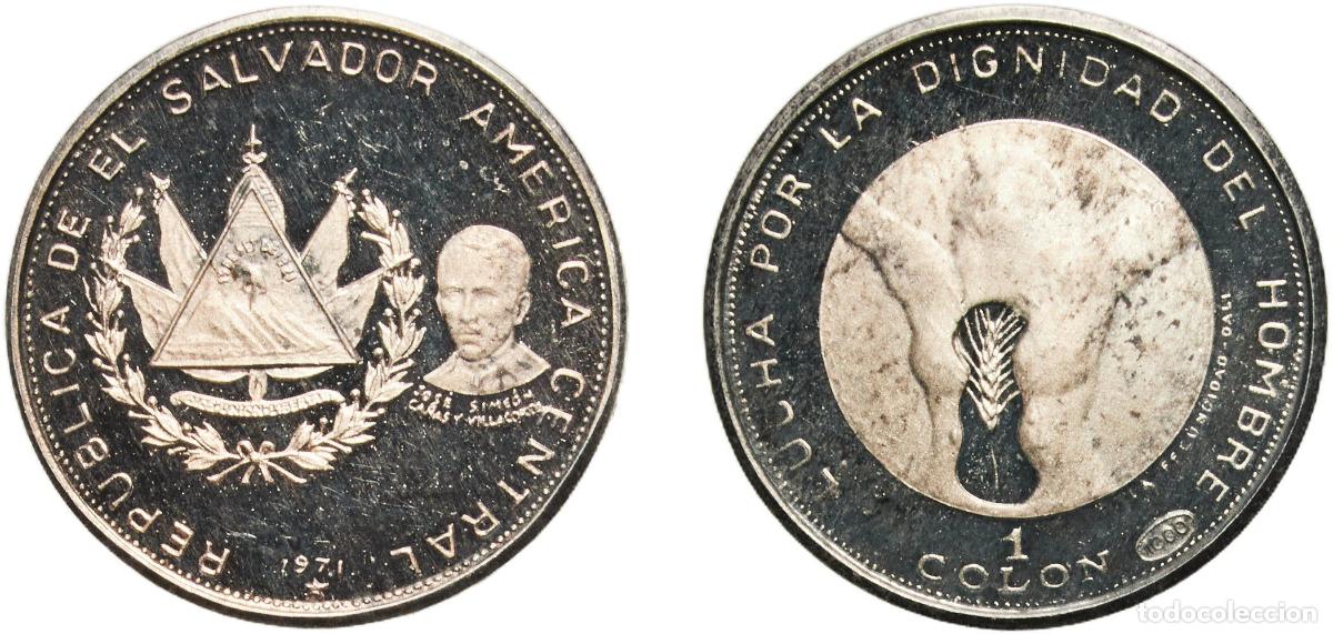 Material numism&aacute;tico: El Salvador Republic 1971 1 Colon (Independence) Silver (.999) Casa de Moneda de M&eacute;xico Mint (21000