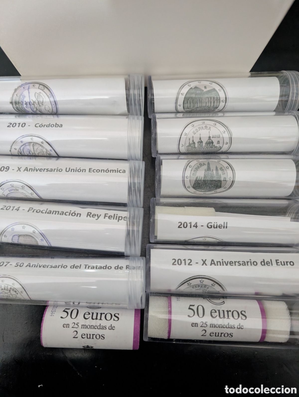 Materiale numismatico: 30 Tubos cartuchos monedas 2 euros