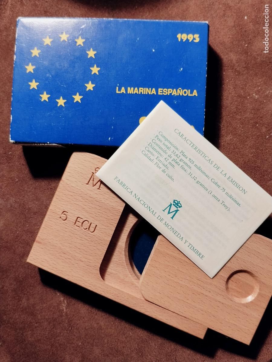 Material numism&aacute;tico: Estuche y caja FNMT 5 ECU 1995 &ndash; Originales con certificado