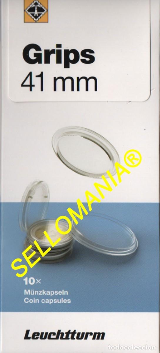 Material numism&aacute;tico: CAJA 10 CAPSULAS MONEDA REDONDA 41 mm MARCA LEUCHTTURM PRIMERA CALIDAD ALEMANA