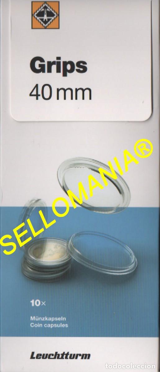 Material numism&aacute;tico: CAJA 10 CAPSULAS MONEDA REDONDA 40 mm MARCA LEUCHTTURM PRIMERA CALIDAD ALEMANA