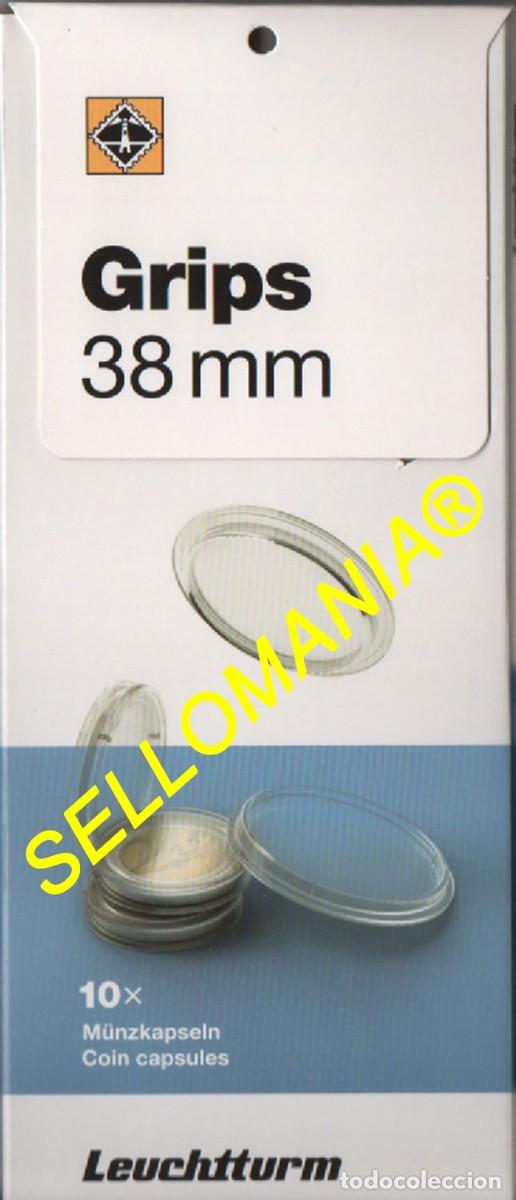 Material numism&aacute;tico: CAJA 10 CAPSULAS MONEDA REDONDA 38 mm MARCA LEUCHTTURM PRIMERA CALIDAD ALEMANA