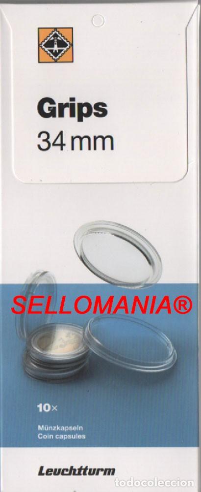Material numism&aacute;tico: CAJA 10 CAPSULAS MONEDA REDONDA 34 mm MARCA LEUCHTTURM PRIMERA CALIDAD ALEMANA
