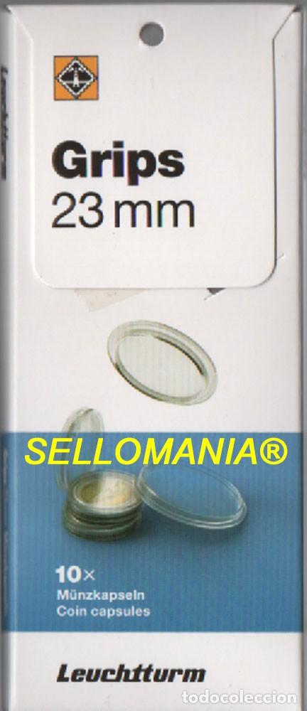 Material numism&aacute;tico: CAJA 10 CAPSULAS MONEDA REDONDA 23 mm MARCA LEUCHTTURM PRIMERA CALIDAD ALEMANA