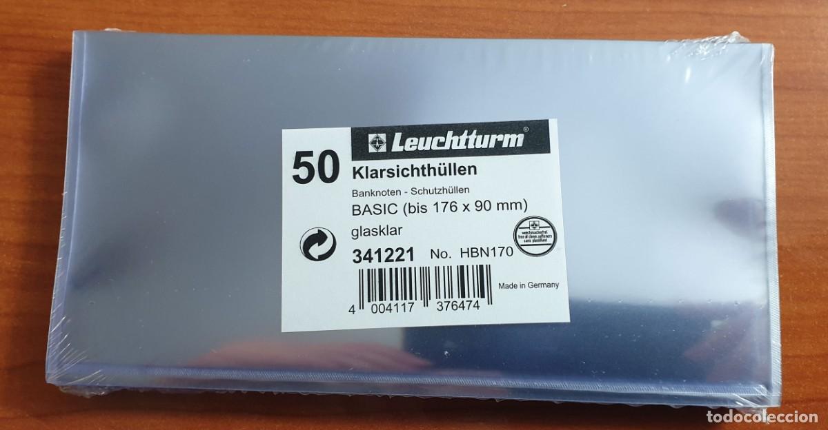 Material numism&aacute;tico: FUNDAS PROTECTORAS LEUCHTTURM PARA BILLETES MEDIANOS MEDIDA INTERIOR 170 x 86 mm