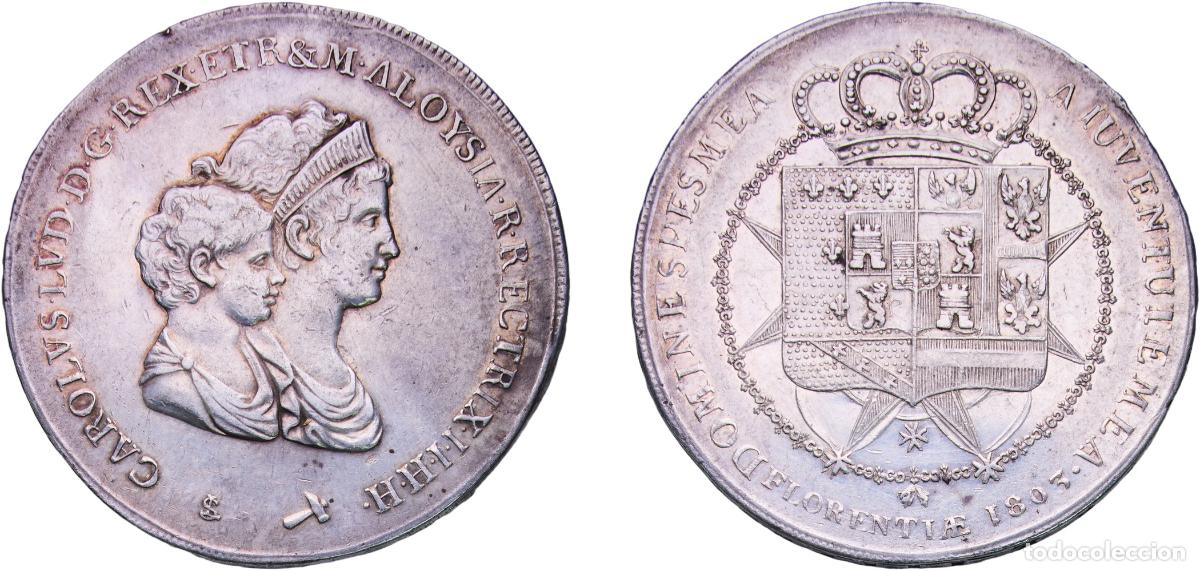 Numismatic Material: Italy Grand Duchy of Tuscany 1803 10 Lire - Charles Louis (1st type) Silver (.934) (9000) 39.31g AU