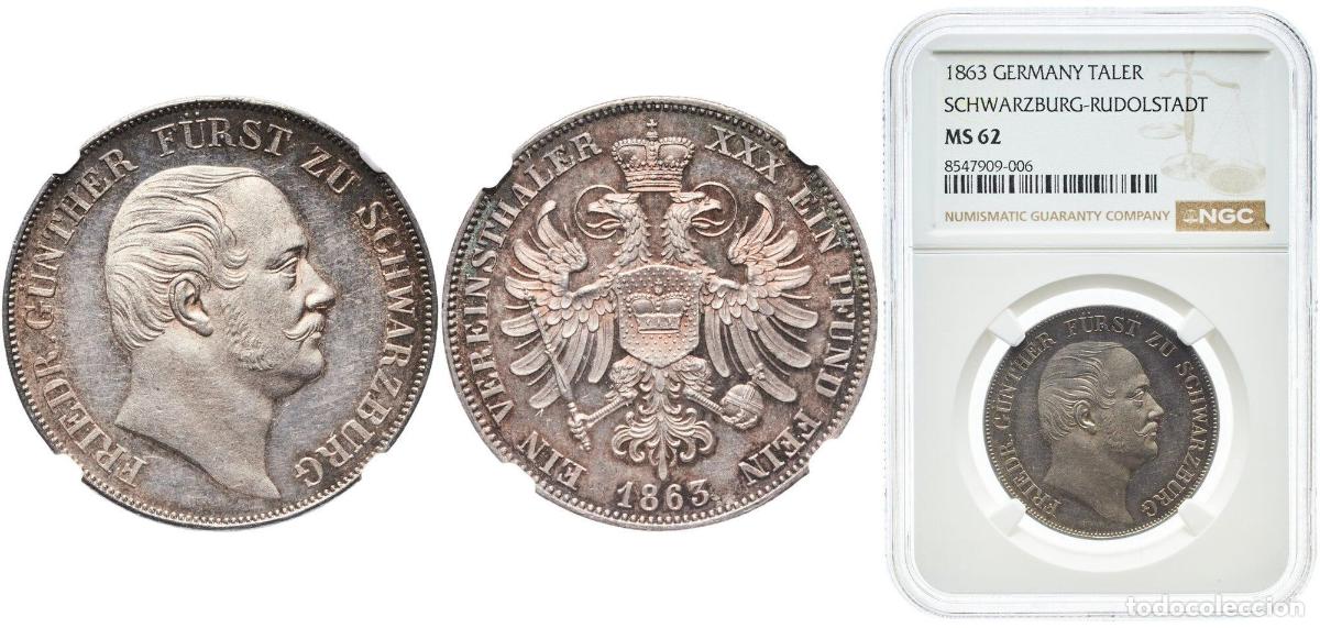 Numismatic Material: Germany Schwarzburg-Rudolstadt Kingdom of Prussia German states 1863 1 Vereinsthaler - Frederick G&uuml;