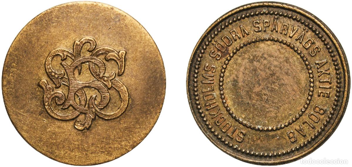 Material numism&aacute;tico: Sweden Kingdom ND (1911-1927) Stockholms S&ouml;dra Sp&aring;rv&auml;gs Aktie Bolag Copper-nickel 1.28g AU