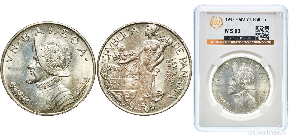 Material numism&aacute;tico: Panama Republic 1947 1 Balboa Silver (.900) (Copper .100) Philadelphia Mint (500000) 26.73g GBCA MS