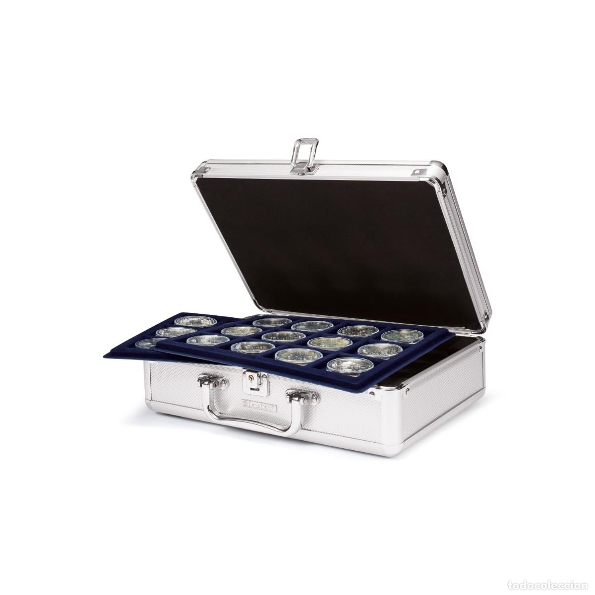 Material numism&aacute;tico: Malet&iacute;n para monedas Leuchtturm, modelo S6 con 6 Bandejas para 120 monedas/c&aacute;psulas de 41mm.