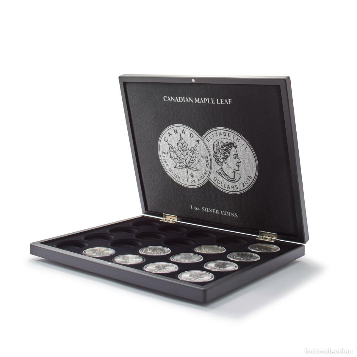 Material numism&aacute;tico: Estuche Volterra para20 monedas Onzas Plata Maple Leaf en c&aacute;psulas. - Foto 1