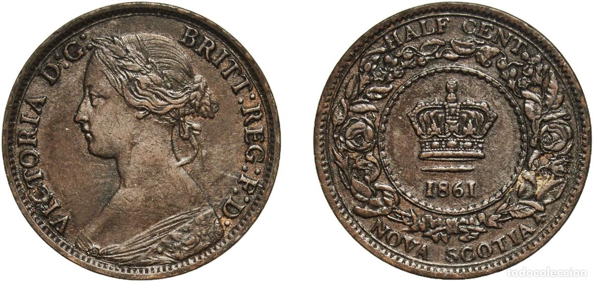 Material numism&aacute;tico: Canada New Brunswick 1861 1 Cent - Victoria Bronze (.95 copper, .04 tin, .01 zinc) (1000000) 2.82g