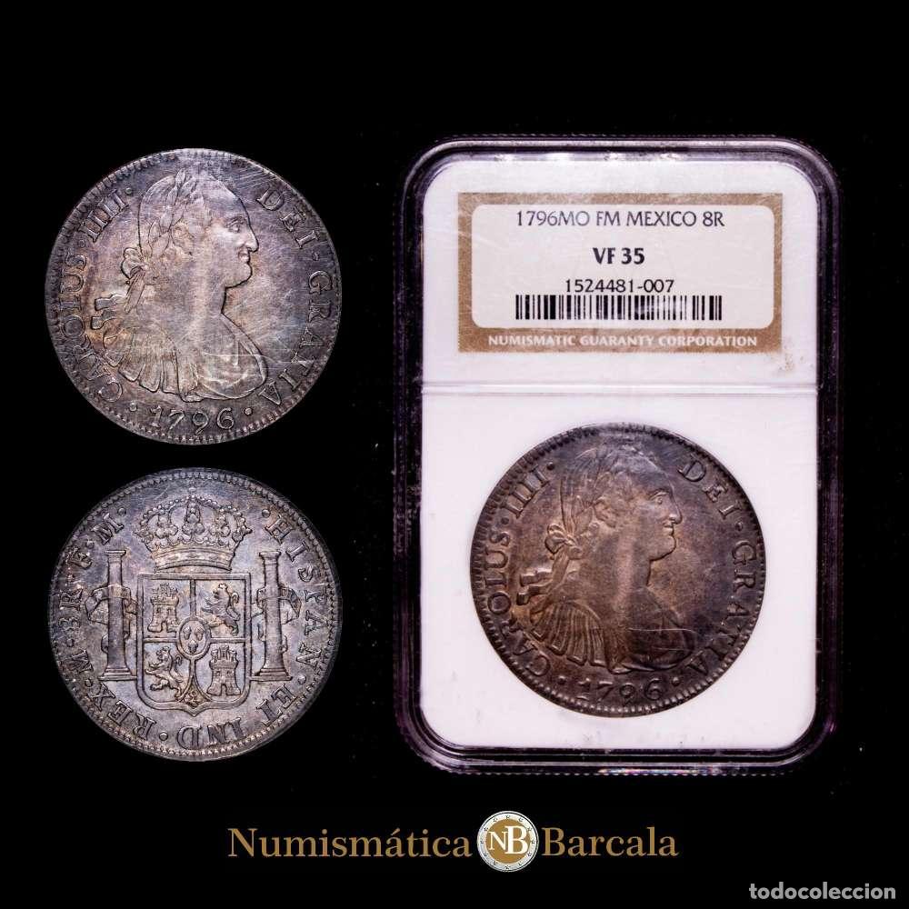 Material numism&aacute;tico: Carlos IV (1788-1808). 8 reales. 1796. M&eacute;xico. FM. (Cal-959). Ag. Encapsulado por NGC como VF 35.