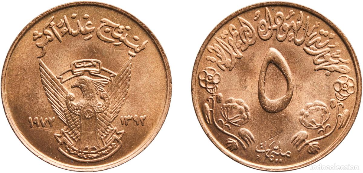 Material numism&aacute;tico: Sudan Democratic Republic AH1392 (1972) 5 Milliemes (FAO) Bronze (95% Copper, 4% Tin, 1% Zinc) (600