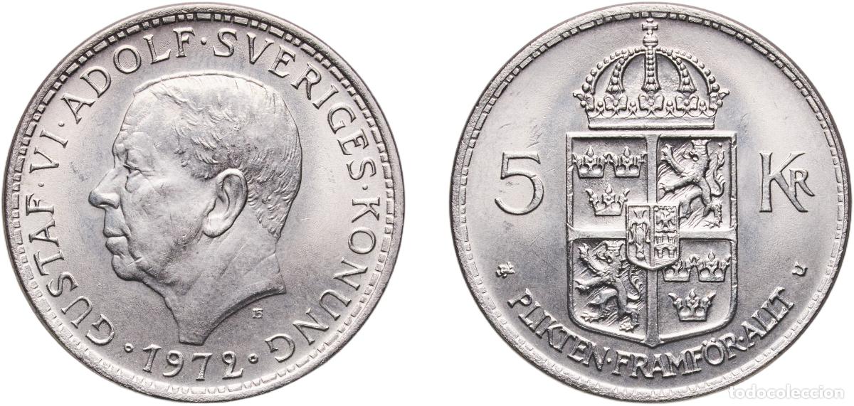 Material numism&aacute;tico: Sweden Kingdom 1972 5 Kronor - Gustaf VI Adolf Copper-nickel clad nickel Kungliga Myntet (21736000)