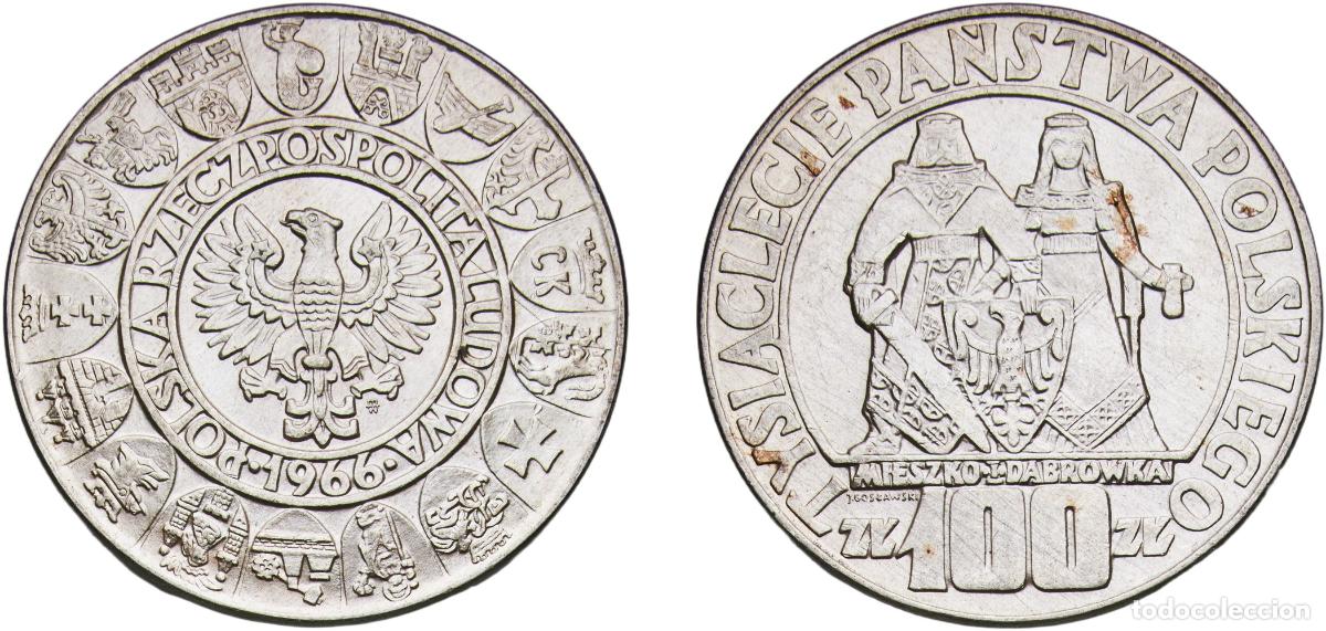 Material numism&aacute;tico: Poland People's Republic 1966 MW 100 Złotych (Polish Millennium) Silver (.900) Mint of Poland (1968
