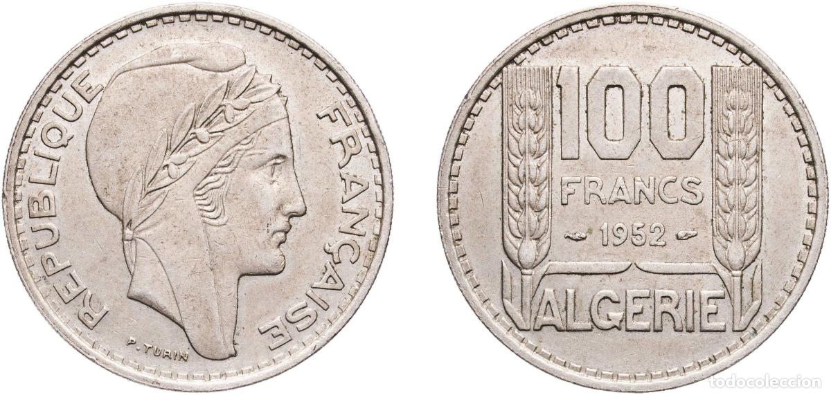 Material numism&aacute;tico: Algeria French Overseas Department 1952 100 Francs Copper-nickel (75% Copper, 25% Nickel) Paris Min