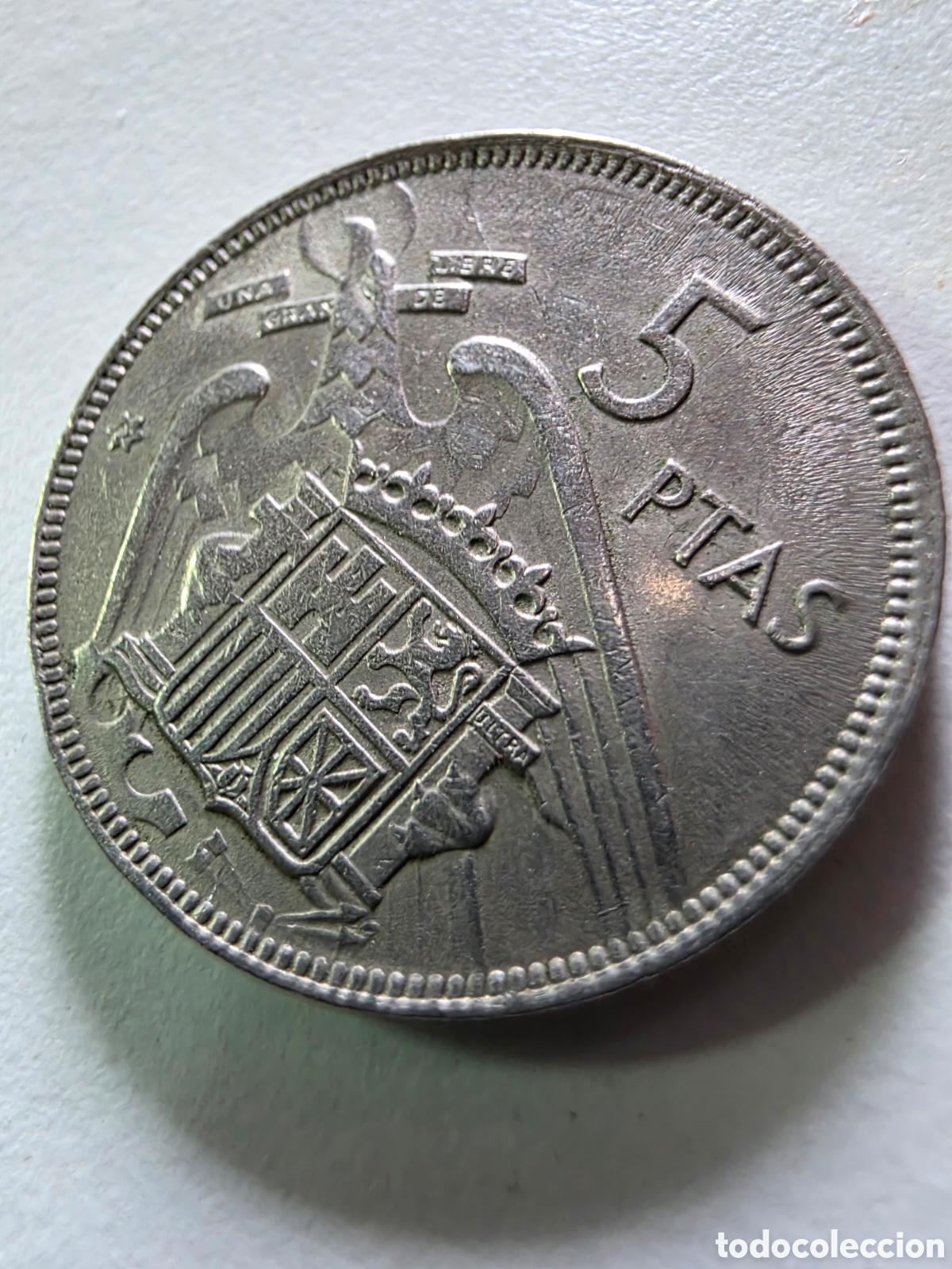 Material numism&aacute;tico: Moeda &uacute;nica de 5 ptas - Foto 1