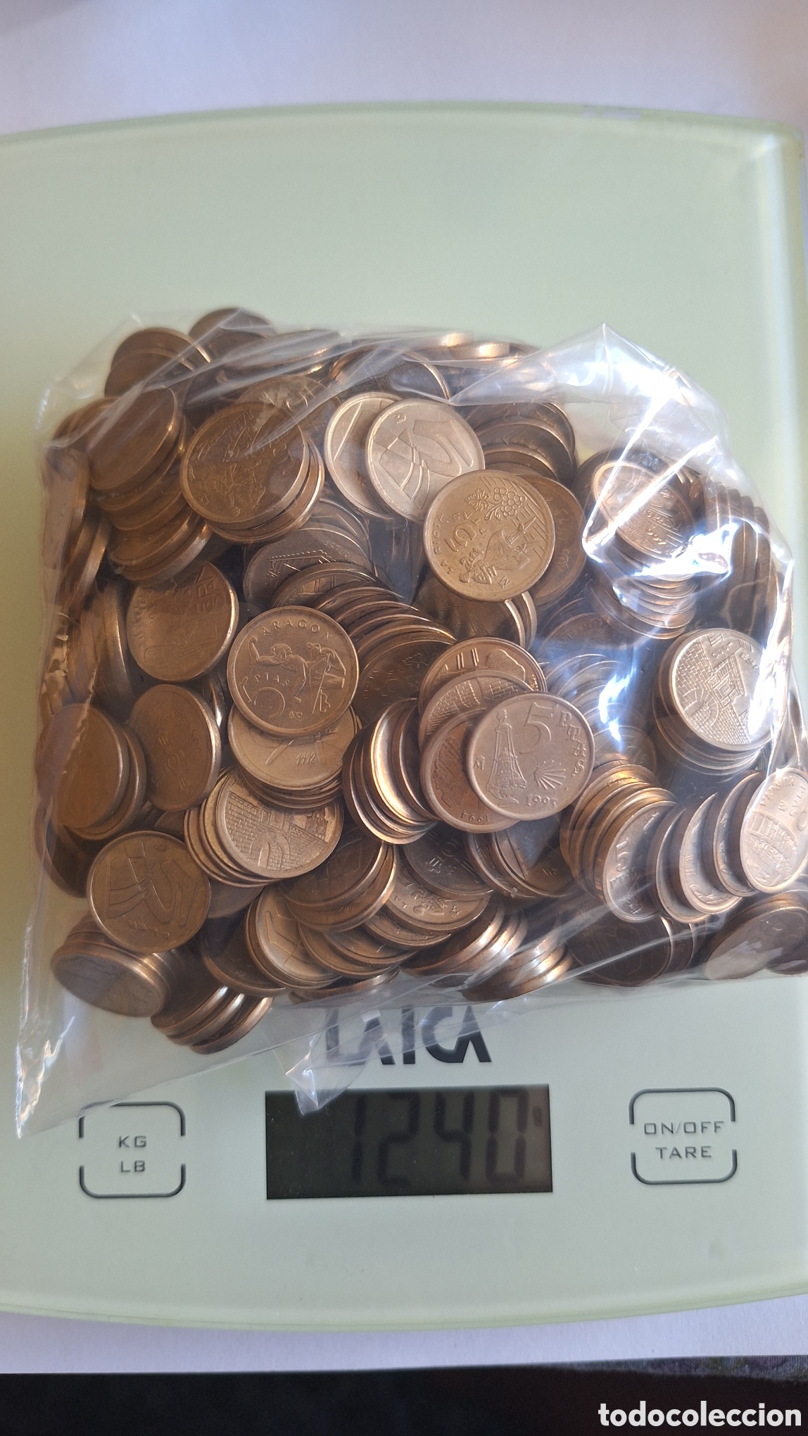 Material numism&aacute;tico: ​Lote de Monedas de 5 Pesetas (Duros) &ndash; M&aacute;s de 1,2 kg