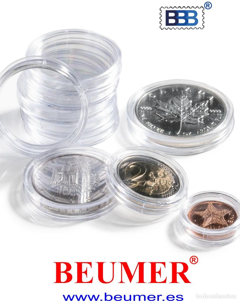 Material numism&aacute;tico: 100 C&aacute;psulas di&aacute;metro 26mm. IDEAL PARA MONEDAS DE 2 &euro;UROS.